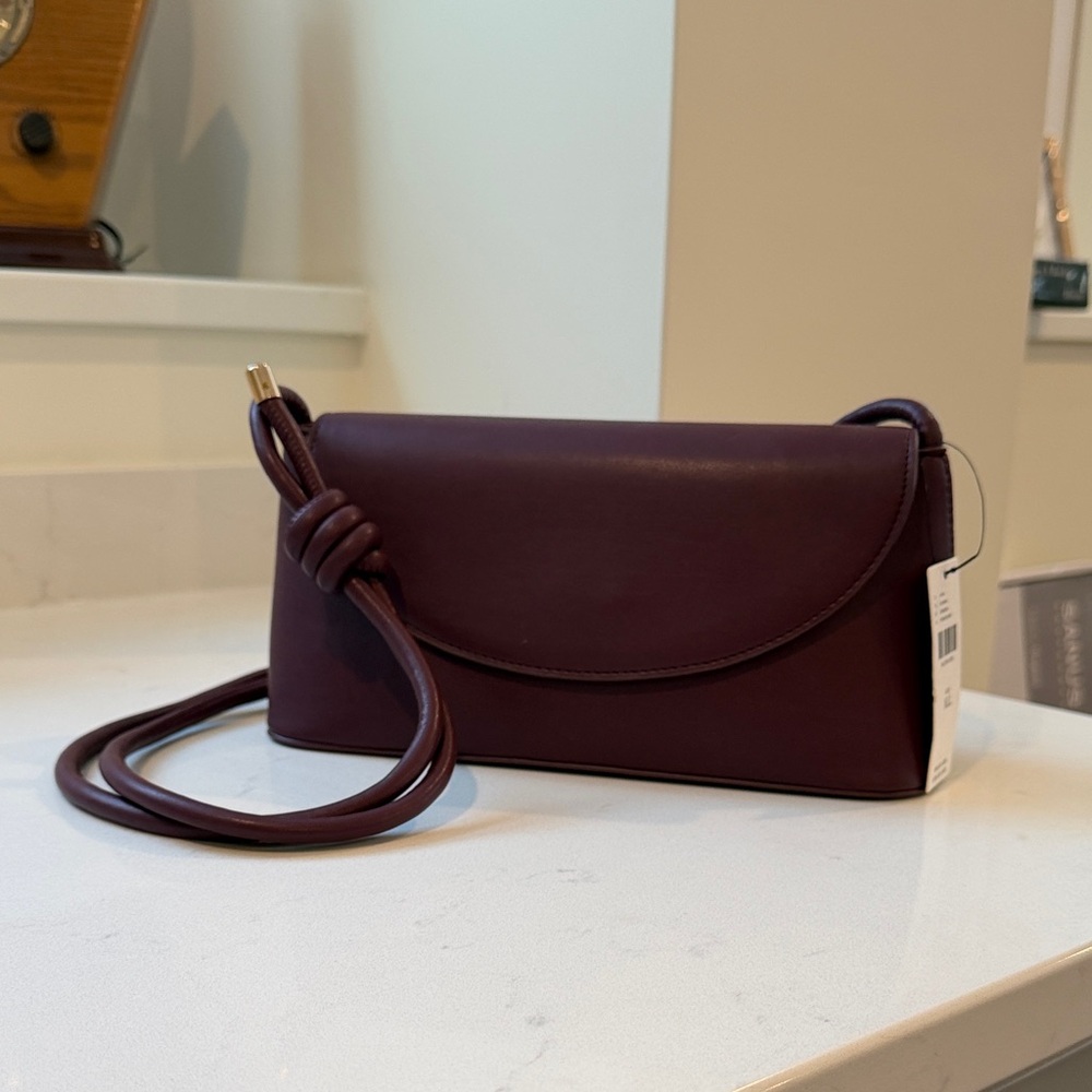 Anthropologie Deep Burgundy Shoulder Bag